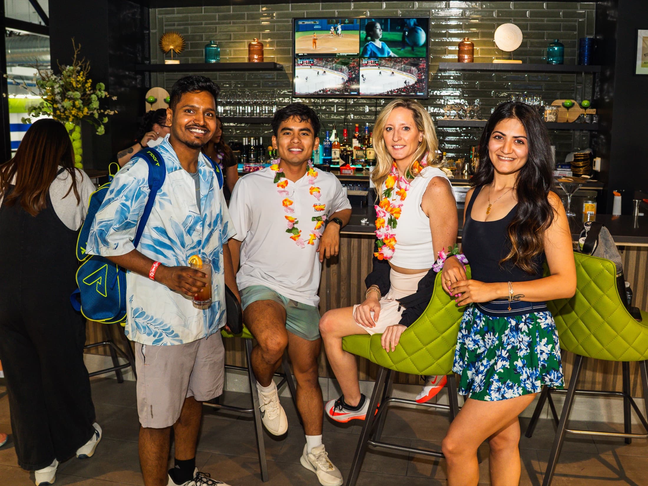 Friends gathered at The Upper Court bar